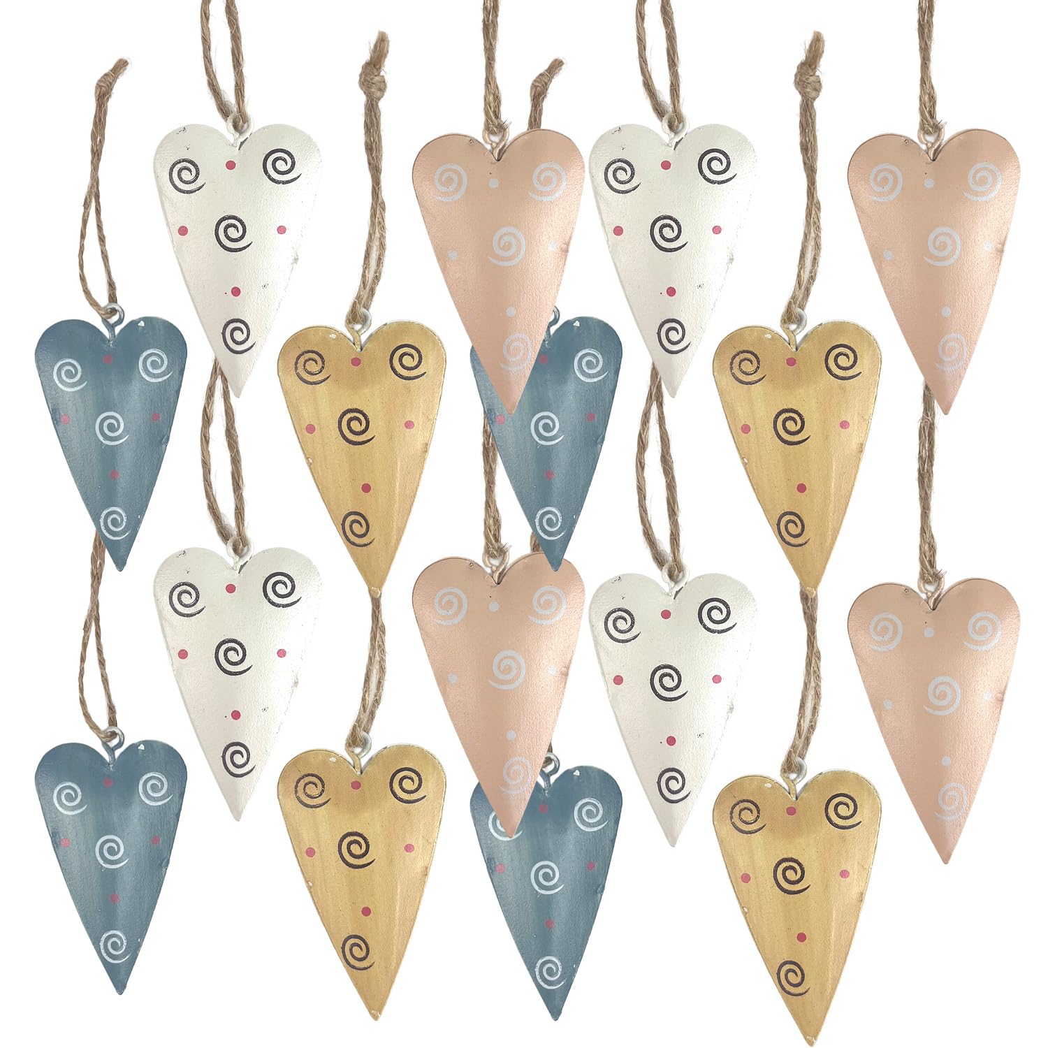 Mini cœurs à suspendre pour pendentif cadeau et décoration à disperser de fête 6x3,5cm
