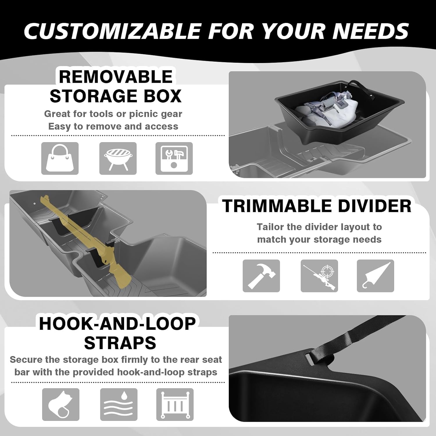 VaultsOnWheels Under Seat Storage Box Fit for Dodge Ram 1500 2026 2025-2019 Crew Cab Accessories, Console Organizer Truck Tool Box Custom Fit Detachable Underseat Organizer (Not for Classic Model)