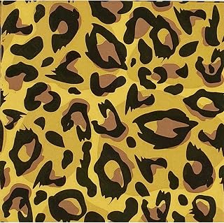 100 Ct Premium Luncheon Napkins,Bulk, Party Cocktail Napkins,2-Ply, Disposable Napkin, Dinner Napkin Decorative Paper Napkins 6.5“ /13“,ideal for Birthday animal party,leopard