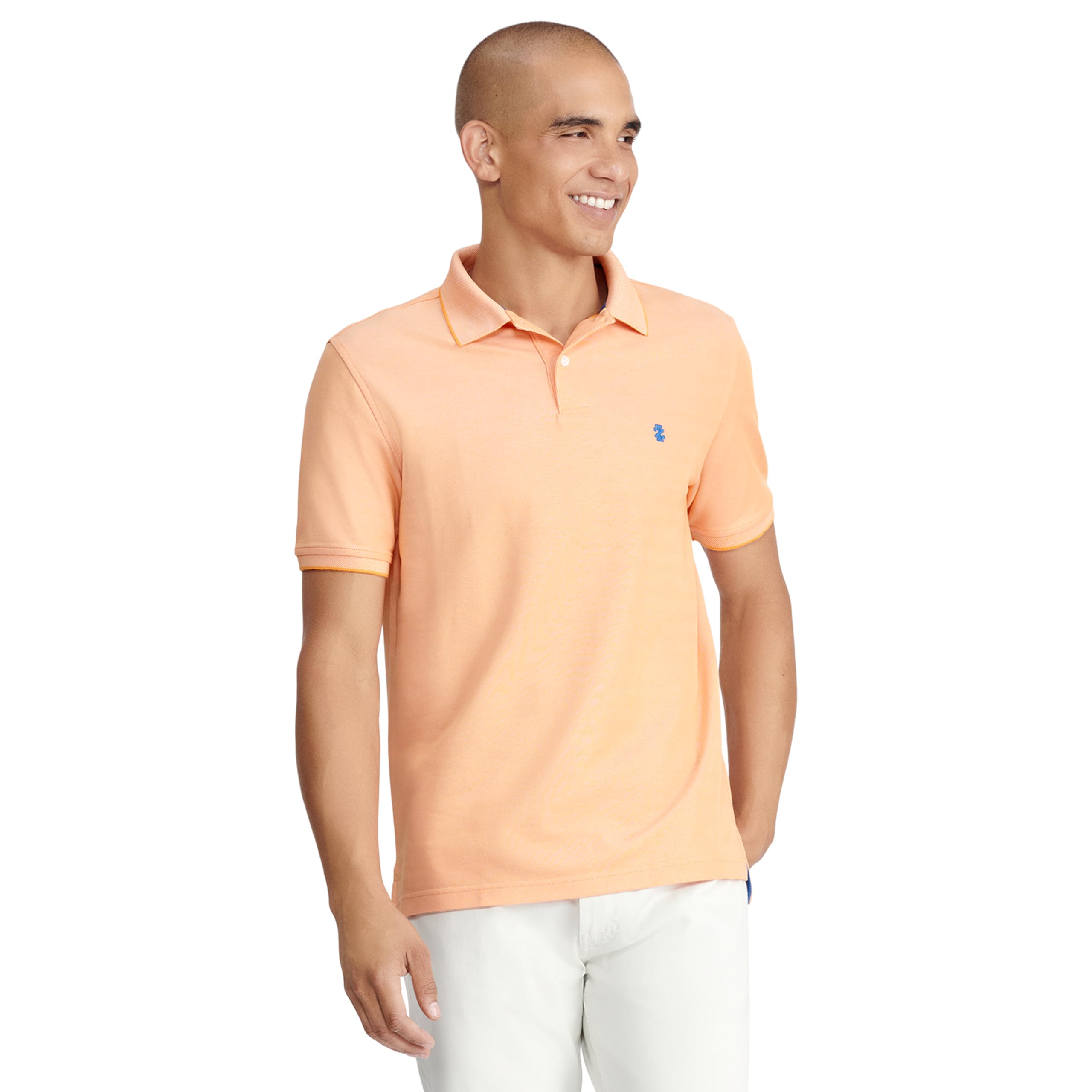 IZOD Men's Advantage Performance Short Sleeve Polo Shirt, Tangerine, XL