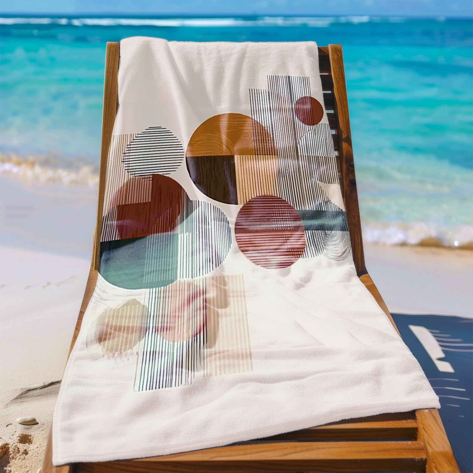 Generico Telo Mare Microfibra 200X100 Modello Verde Marrone Asciugatura Rapida Telo da Spiaggia Sabbia Per Donna Uomo Viaggi Vacanze Nuoto Campeggio