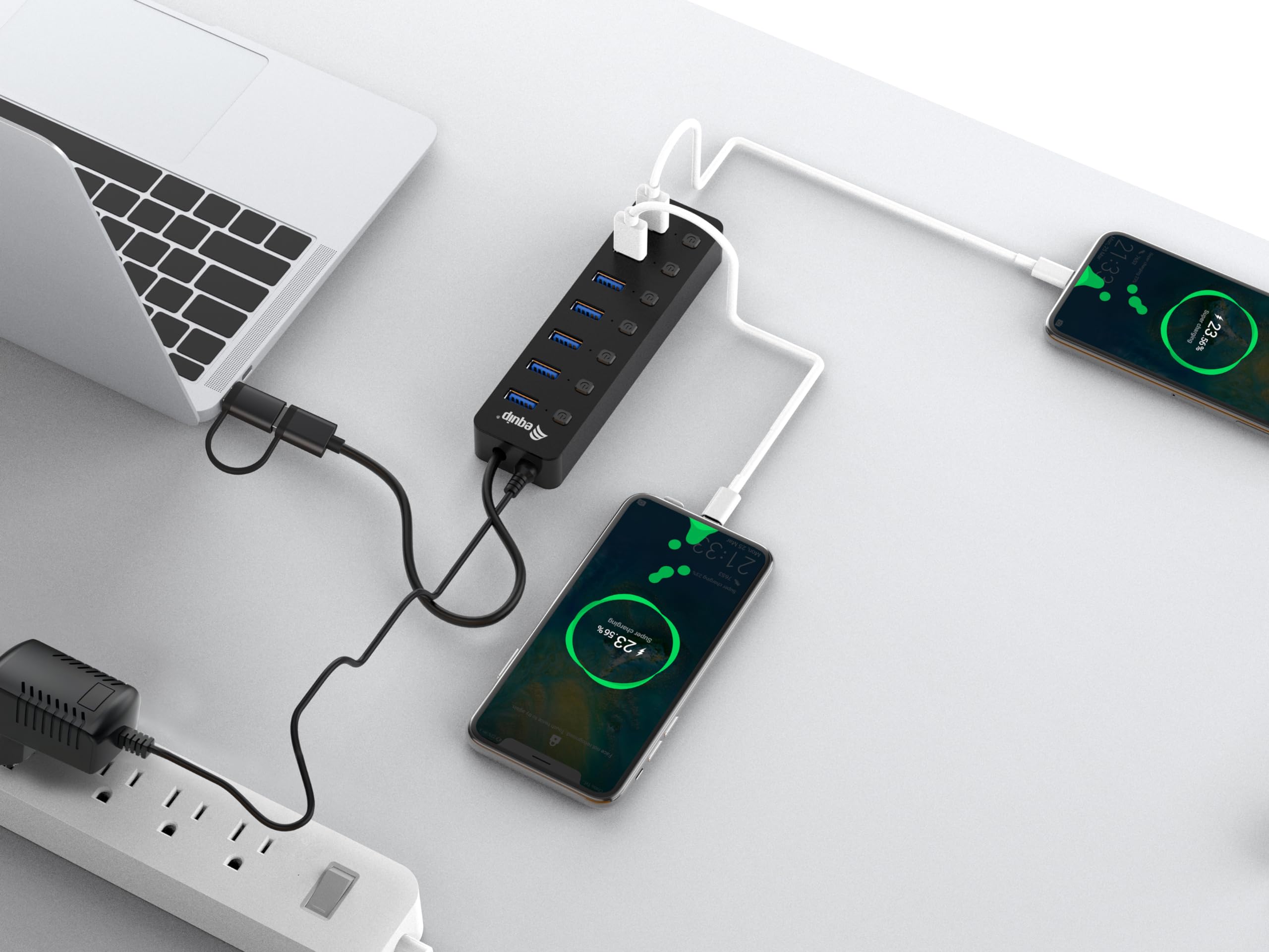 Equip 128965 Hub USB 3.2 Gen 1 a 7 porte con alimentatore di rete