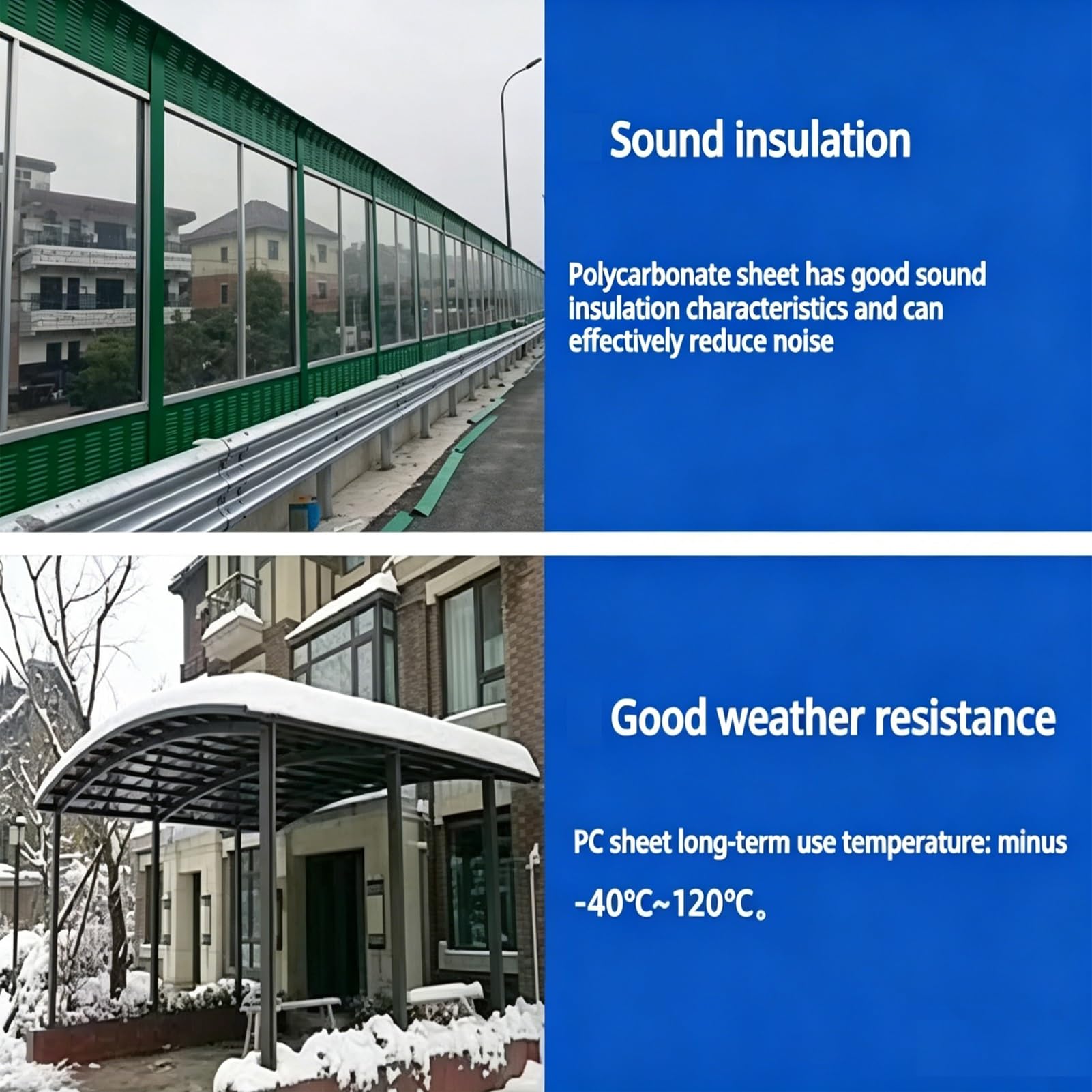Lámina Techo Policarbonato Transparente Aislado Impermeable Paneles Invernadero Cubierta para Agricultura Solario Multiuso Exterior 1PCS(0.9x1.6m (35x63in))