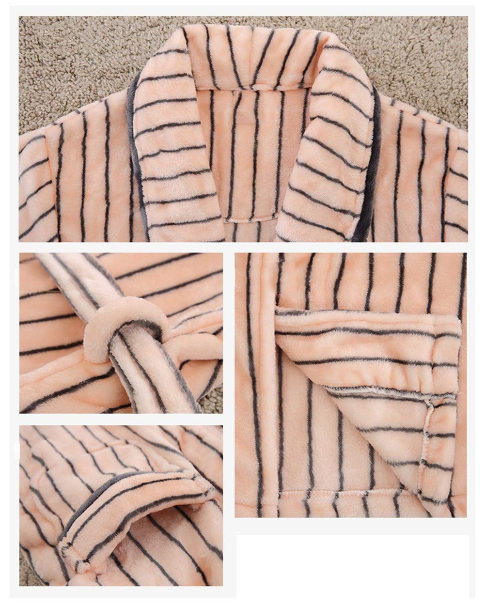 Accappatoio da Bagno Materiale in Pile di Corallo Accappatoio Caldo soffice Accappatoio da Uomo e da Donna Coppia da Camera Lungo con Cintura e Tasche Accappatoio