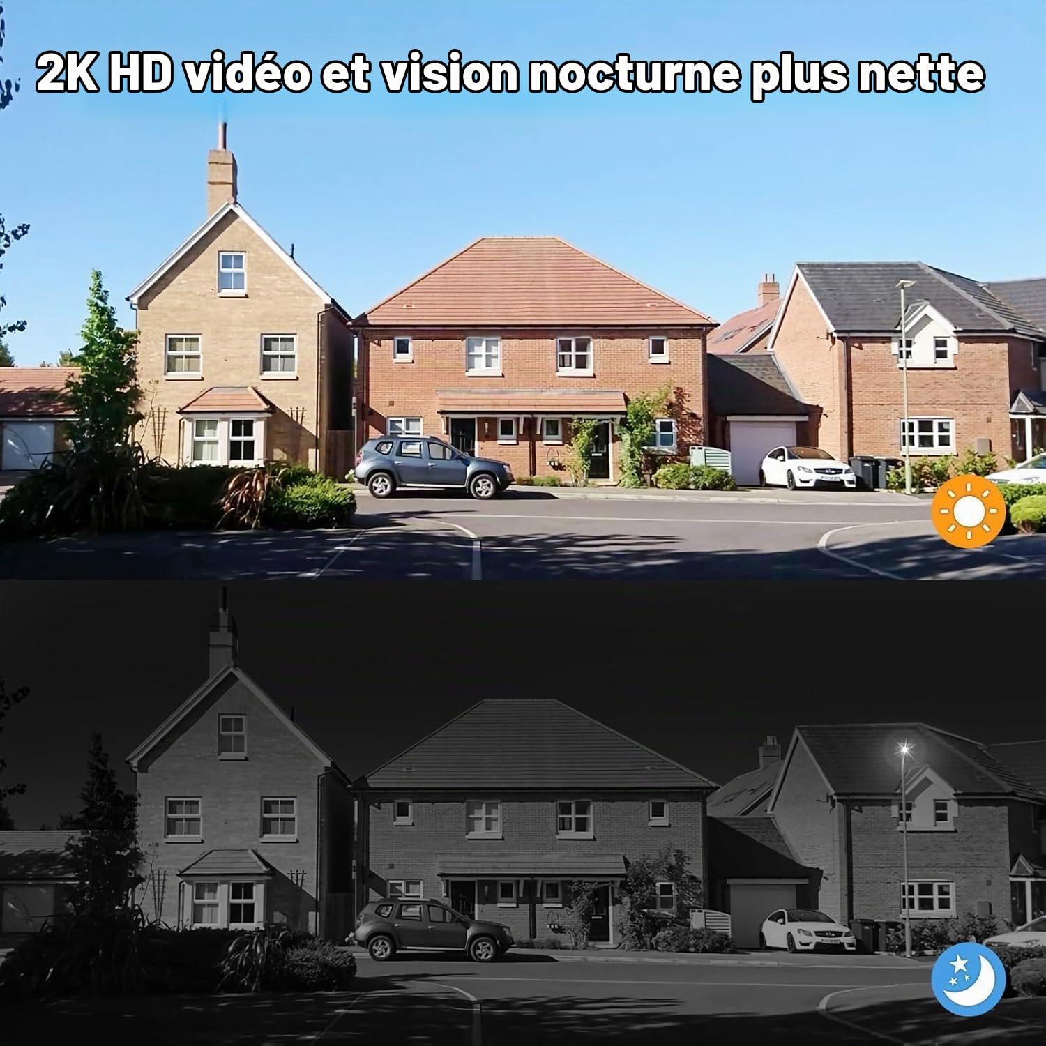 XTU Sonnette Vidéo 2K sans Abonnement, Compatible Alexa et Google | Batterie 4800mAh, stockage local et cloud, Wi-Fi 2,4 GHz, vision HD 2K, compatible Alexa et Google Home.