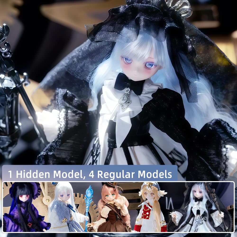niannyyhouse BJD Blind Box Time Gap und Spieluhr-Serie (4 Stück) | 1/6 Ball Jointed Articulated Mini Doll, Complete Clothes Set, Collectible Dress-Up, Action Figure