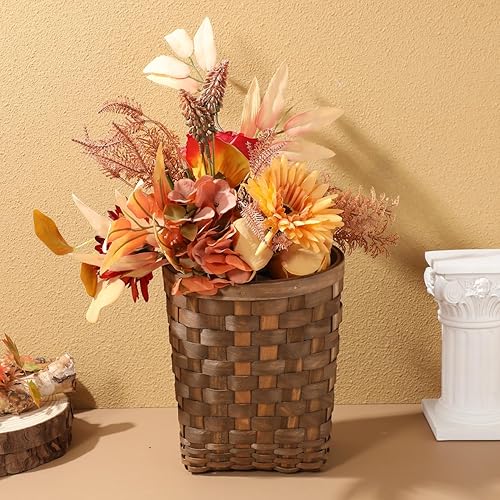 Miniatura 4 de Kichvoe Cesta colgante de puerta Cesta colgante de mimbre para pared, cesta de flores de frutas y verduras, cesta de granja para decoración de baño