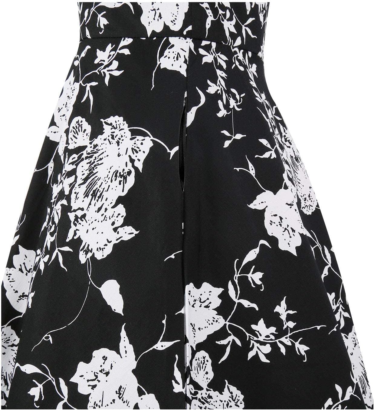 Kingfancy Women Vintage 1950s Dress Retro Cocktail Party Swing Dresses with Cap Sleeves - Image 5