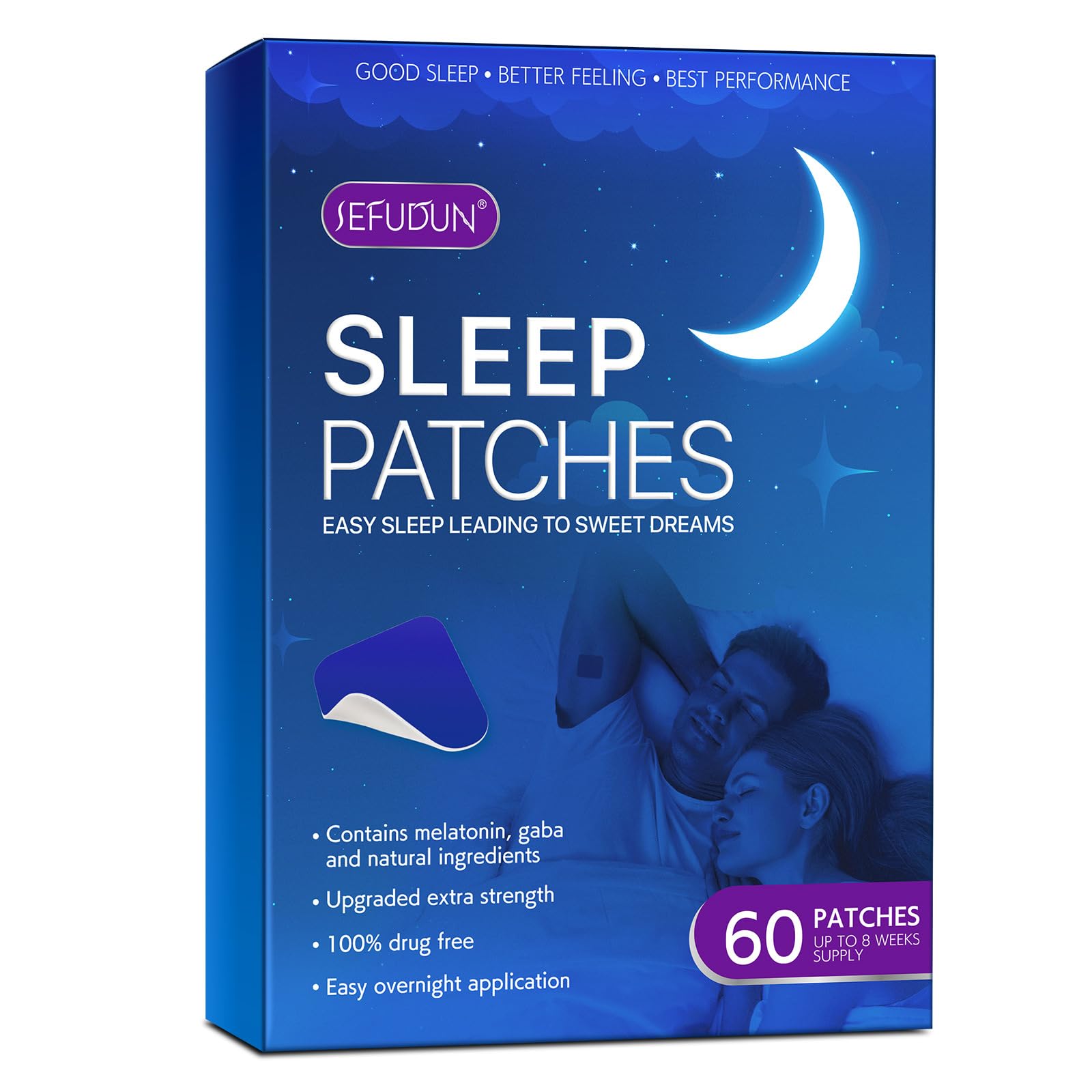 60 Pcs Deep Sleep Patches for,Sleep Aid Pads, Natural Sleeping Stickers to Improve Sleep Quality, Easy to Apply and Comfortable, Sleep Aid Patches for Men and Women