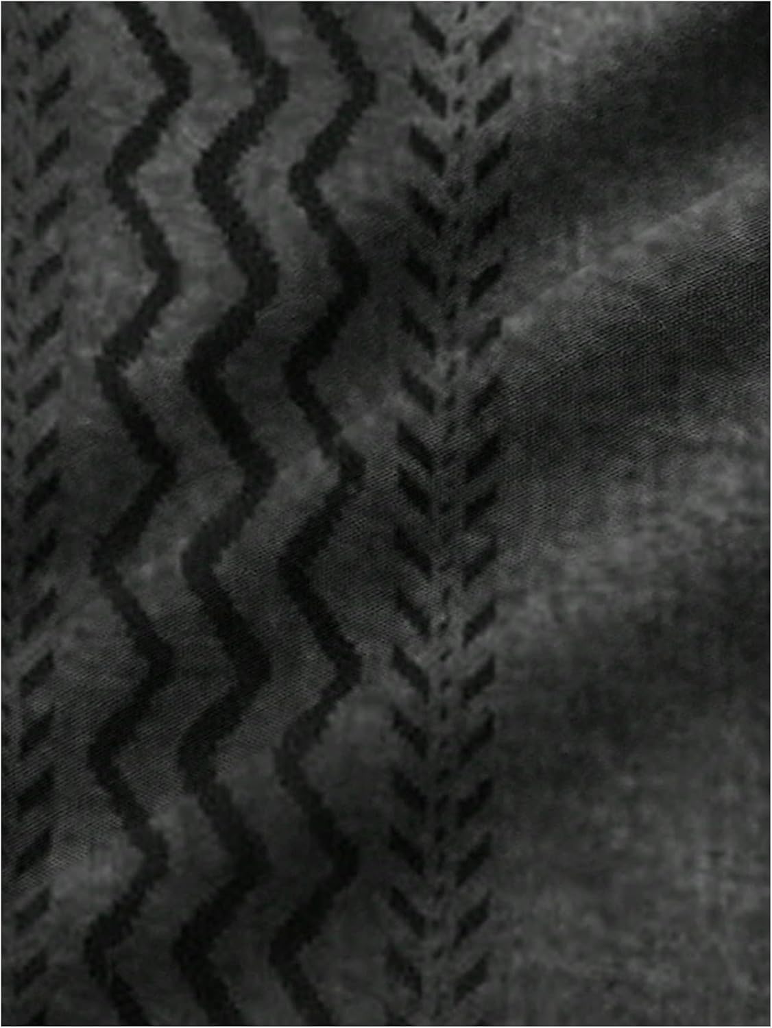 WDIRARA Men's Big and Tall Striped Crochet Button Down Shirt Half Sleeve Collared Knit Tops Grey 5X-Large - Image 4