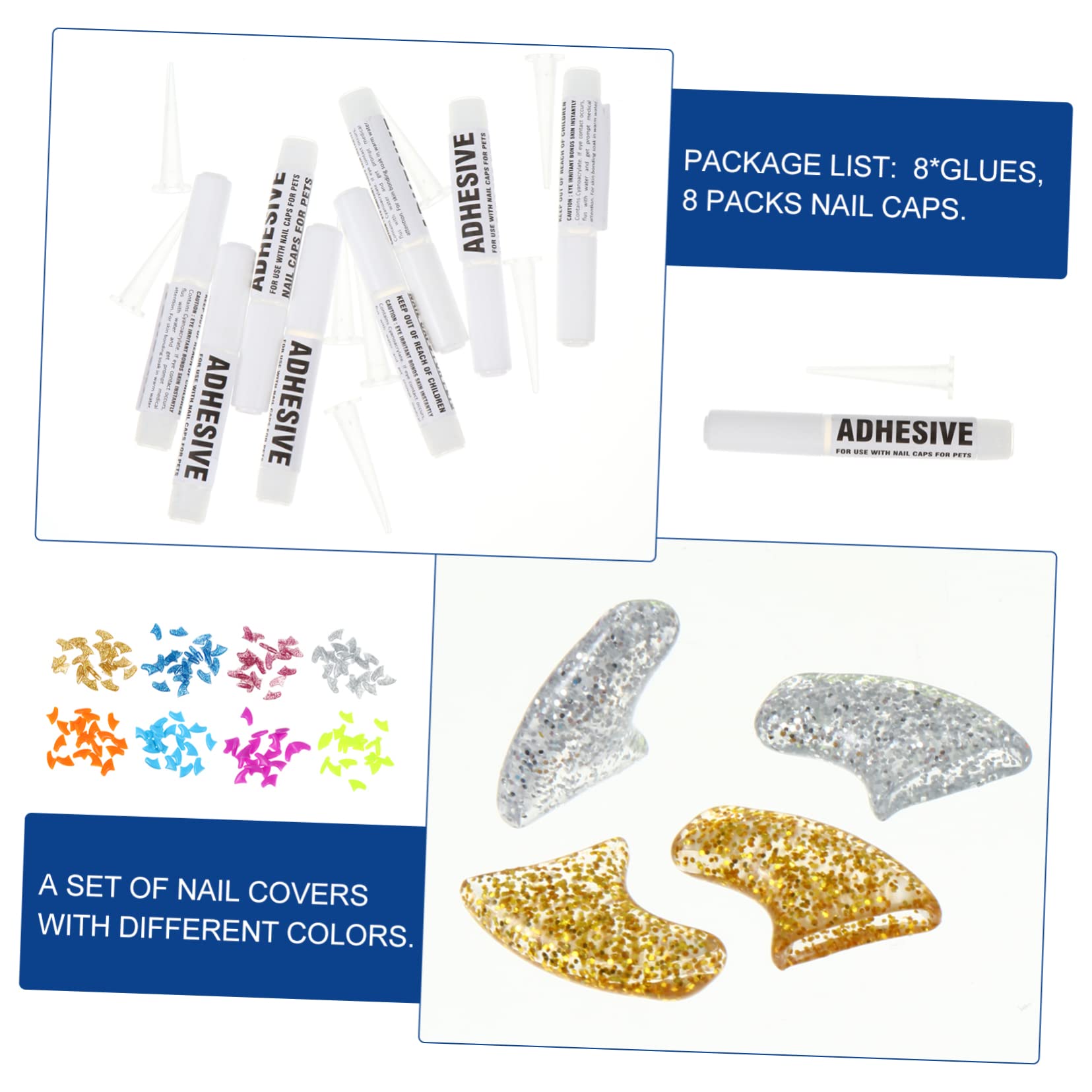 minkissy 320 Pièces Ensemble D'ongles pour Animaux De Compagnie Griffes De Chat en Caoutchouc Capuchon D'ongle De Chat Casquettes pour Chats Gel De Silice Assorti Patte De Chaton