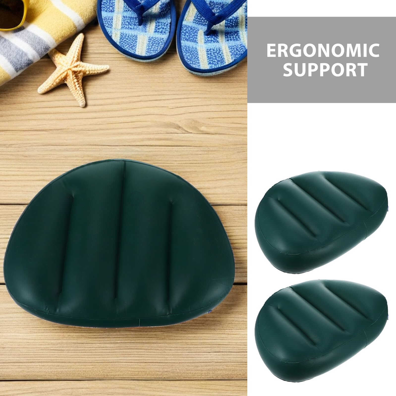 5 Stück Aufblasbares Kajak Sitzkissen aus Dickem PVC Faltbares Boot Sitzpolster Verstellbar und Bequem Robust für Rudern Angeln Camping und Outdoor Wassersport