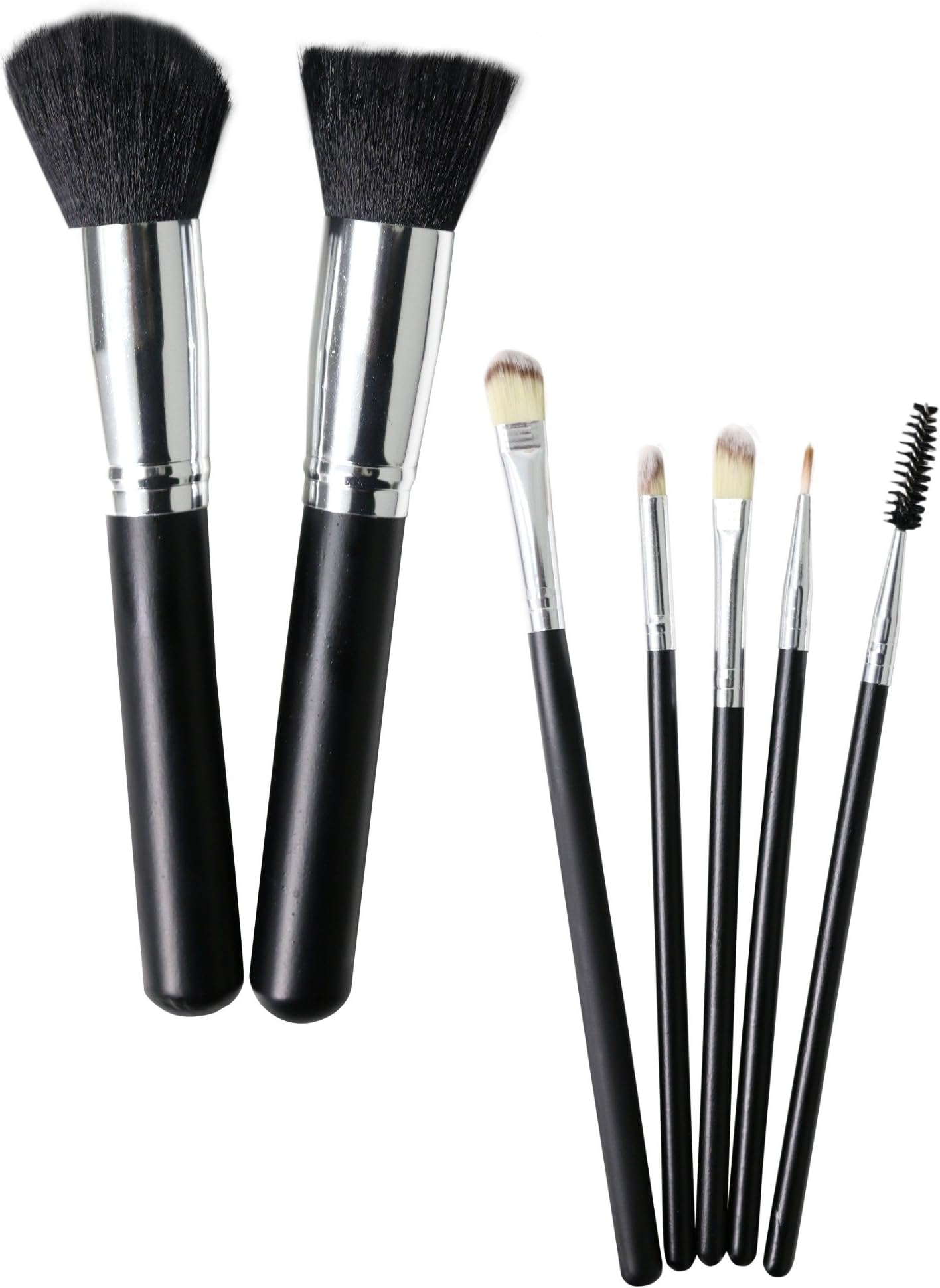 Makeup Brush Set - Exclusive 7pcs Kabuki and Eyeshadow Brushes Kit. Vegan Powder, Foundation, Eye Make Up Brushes for Face by Carisia Beauty