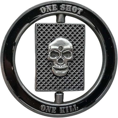 Ace of Spades Skull One Shot One Kill Spinner Challenge Coin