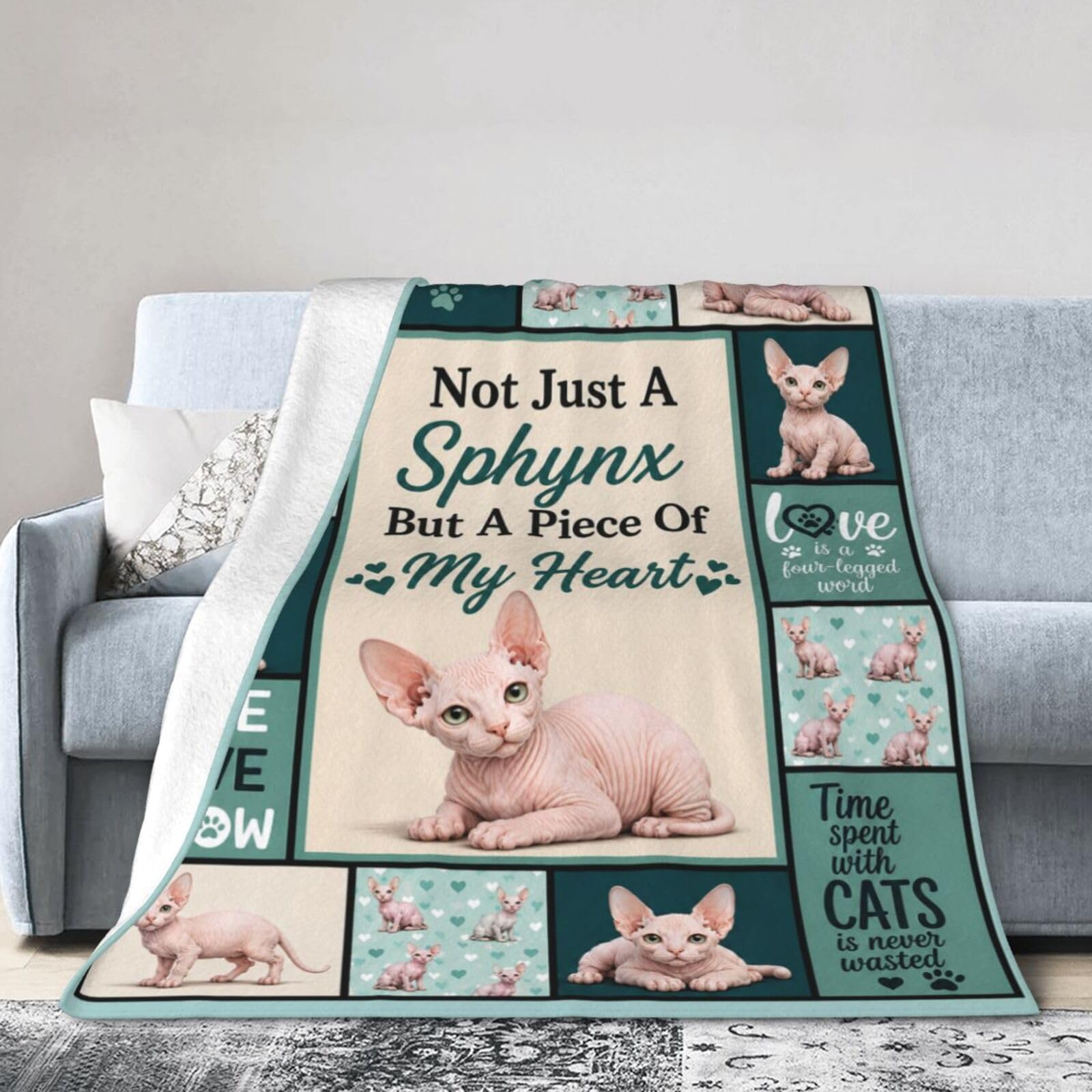 Tijuboni Sphynx Throw Blanket Gift for Girl 50"X40"
