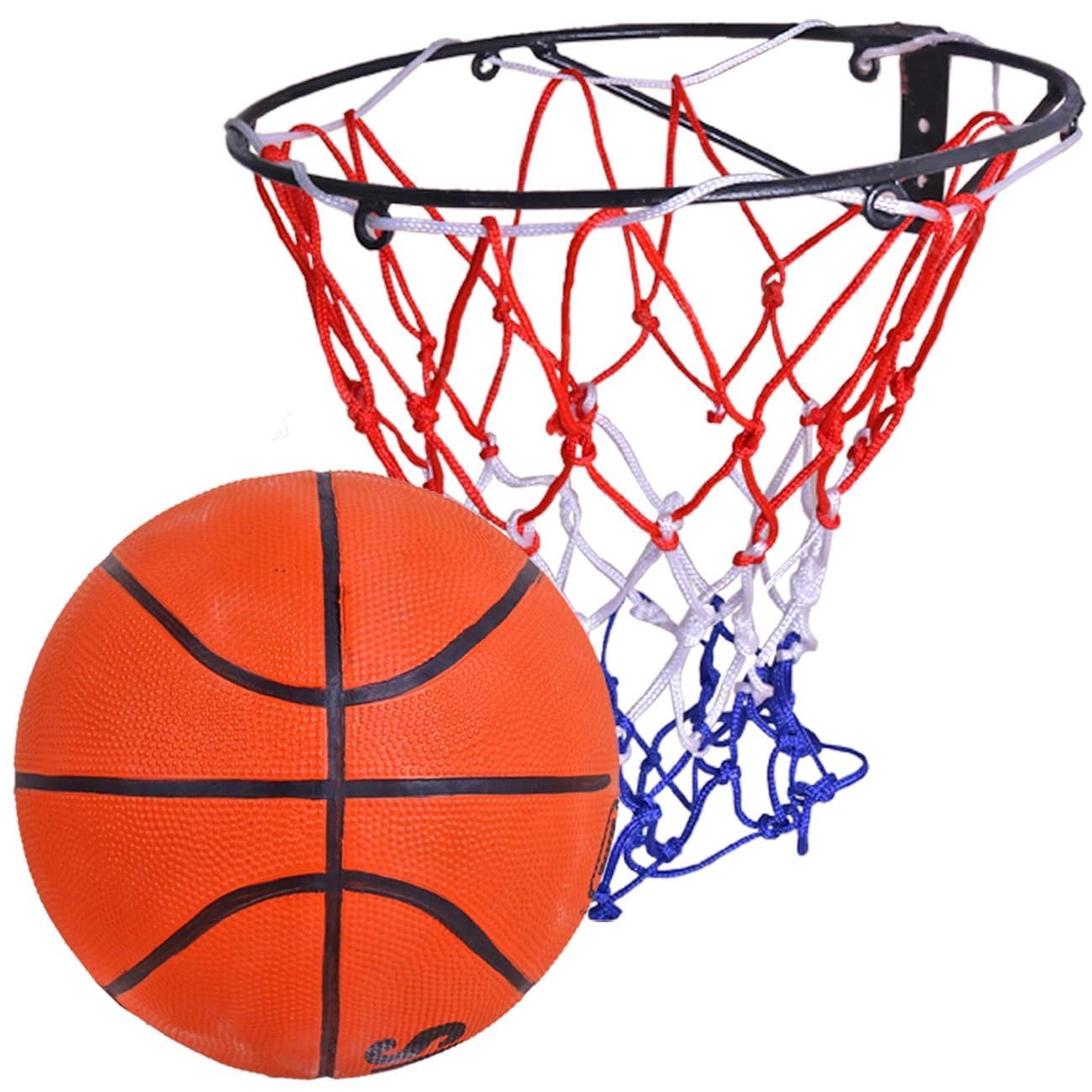 Toyshine Professional Heavy Duty Polyester Basketball Stand with Net and 7 no Basketball (SSTP, Multicolour)