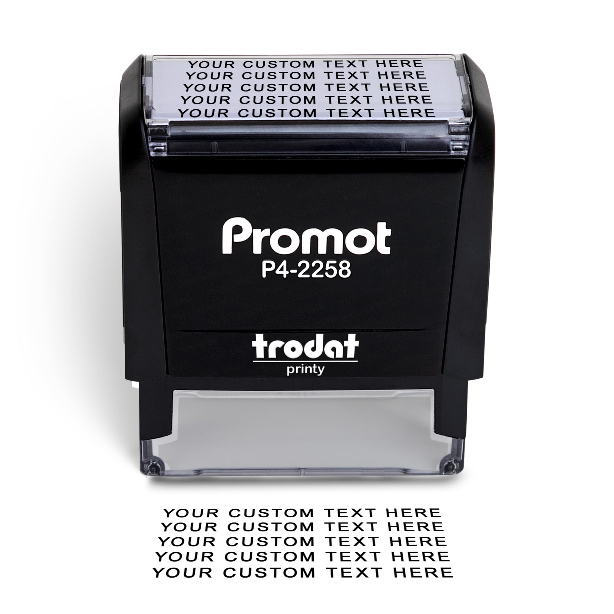 PromotSelf Inking Stamp - Large Custom Stamp for Name, Address, Office, or Business Use - Up to 5-Line Personalized Rubber Stamp - Customizable Font & Ink Color - Personalized Name Stamp