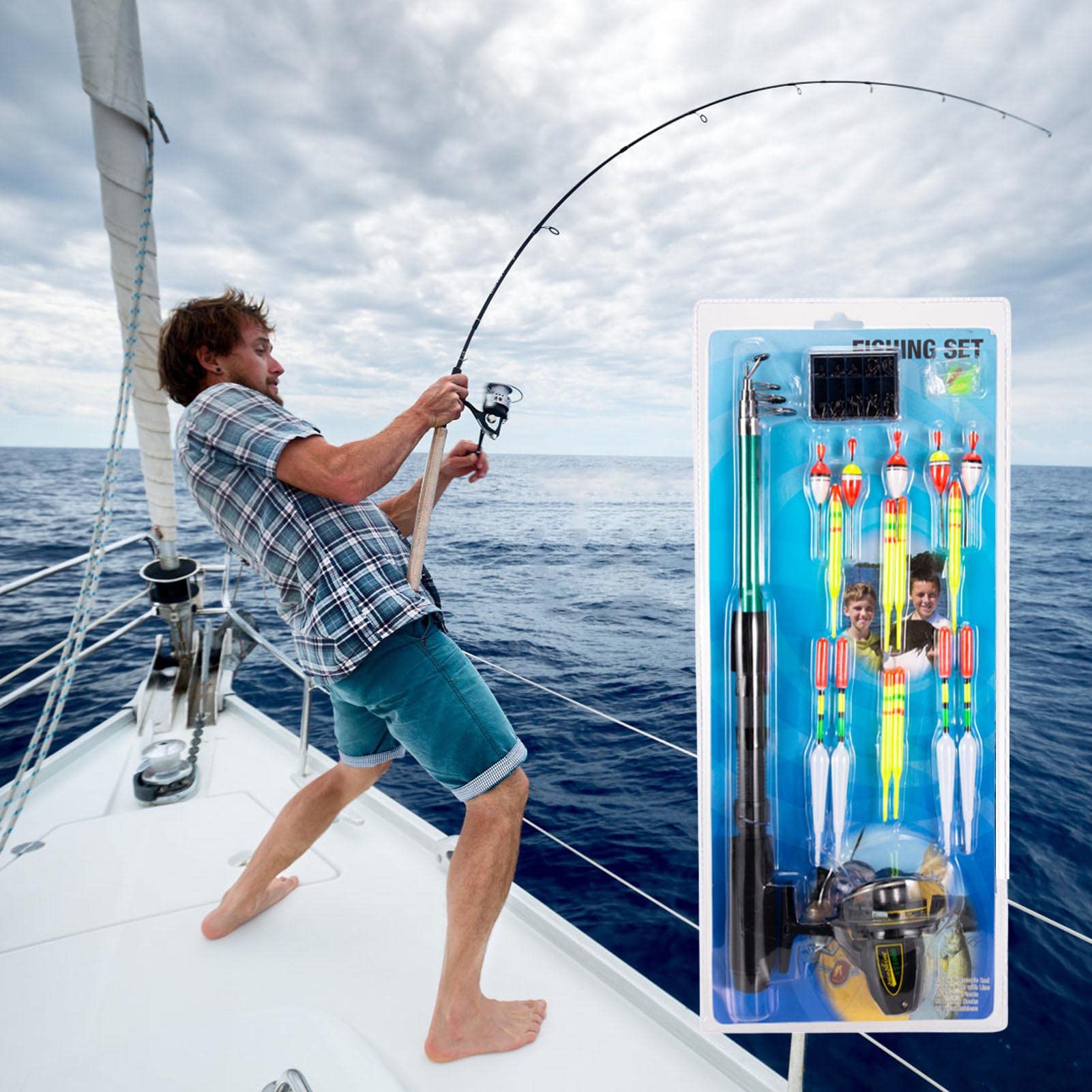 Acheter Ensemble de pêche canne à pêche télescopique Mini + moulinet de pêche portable pour la pêche sur glace, canne pour enfants et adultes