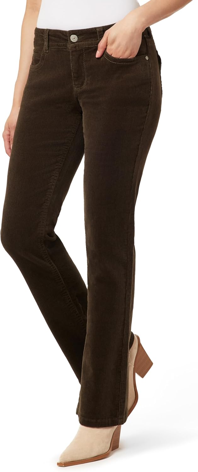 WallFlower Womens Feisty Curvy Low Rise Slim Flare Corduroy Juniors Pants - Image 4