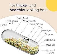 Vista 6 de Moerie Suplementos definitivos para el crecimiento del cabello para mujeres y hombres, para cabello, piel, uñas, vitaminas con biotina y minerales