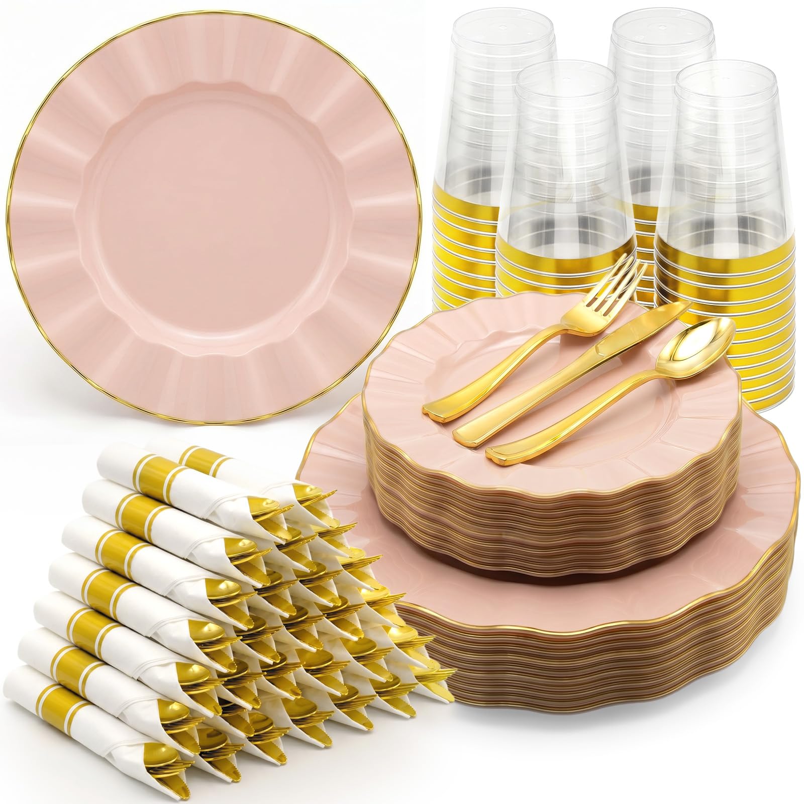 175 PCS Disposable Plates & Cutlery Set - 25 Guests -10