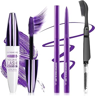 Juego de rímel y delineador de ojos morados, ...