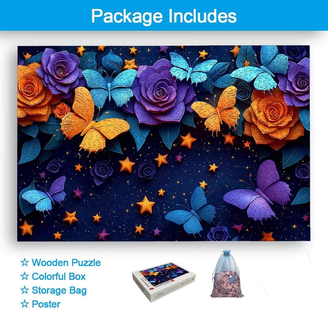 Puzzle 5000 Piezas, Puzzle Mariposa de Madera para Adultos, Regalos -2602