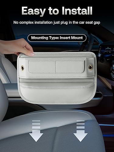 Miniatura 7 de Organizador de cuero de alta calidad para asiento de automóvil, accesorio interior de ajuste universal, organizador de consola central de automóvil