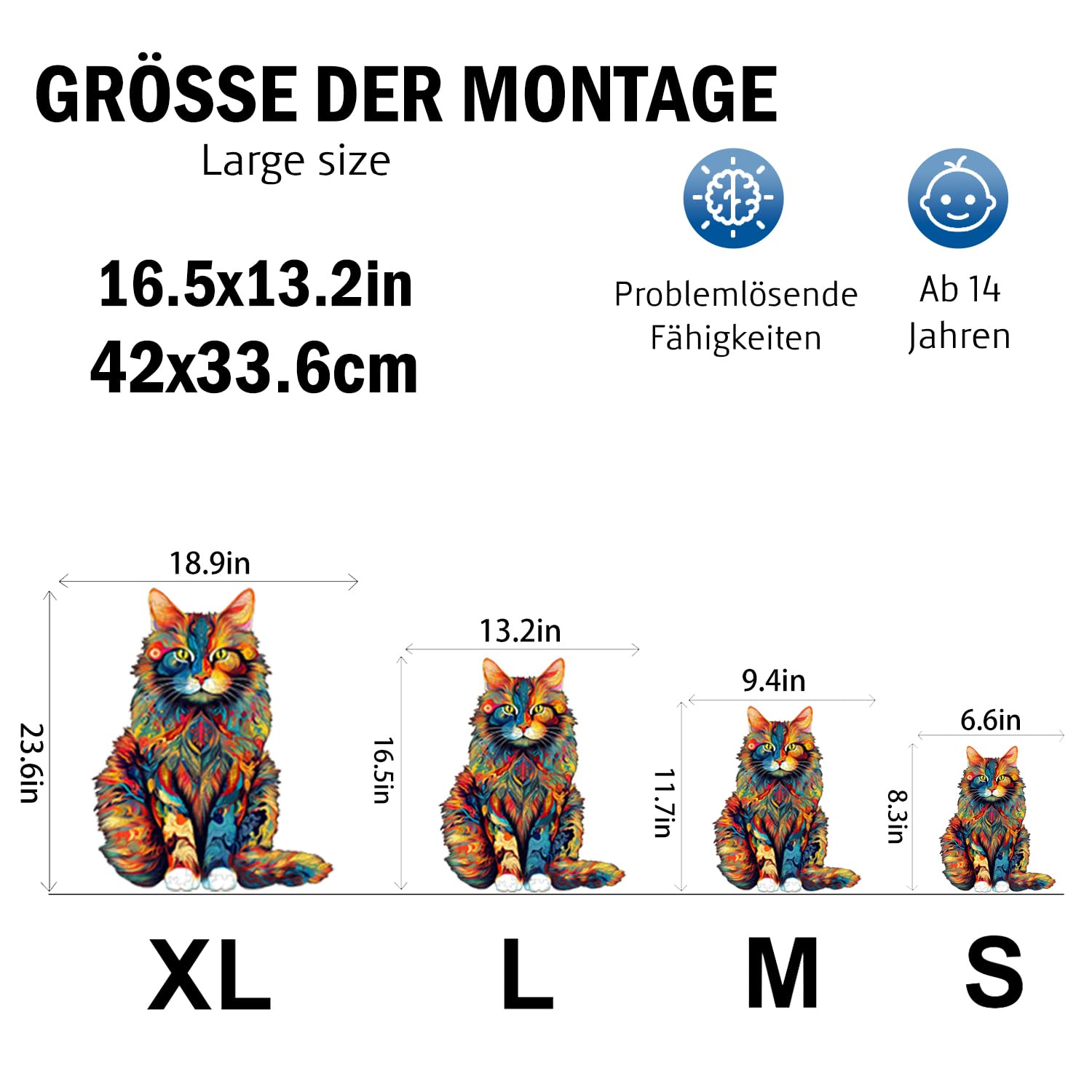 Jigfoxy Puzzle in legno per adulti, Puzzle in legno di procione per adulti, puzzle in legno di animali unico, per famiglia e amici L-34 * 33,6cm-270pz