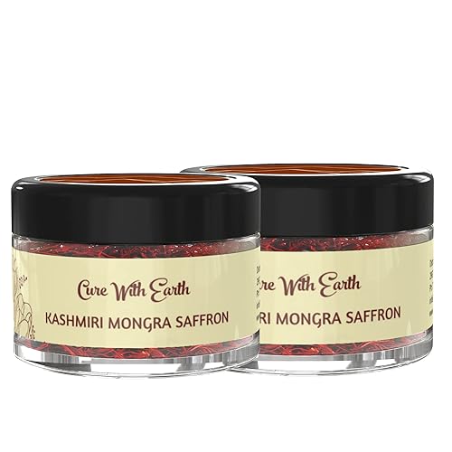 Pure Kashmiri Mongra SaffronKesarKeshar PACK DE 2 (0.04 oz cada uno) De las mejores tierras agrícolas de Pampore, J&K, India Probado y certificado