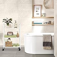 Vista 17 de 3-Tier Metal Utility Multipurpose Rolling Cart,Large Capacity Heavy Duty Cart with Lockable Wheels for Kitchen,Living Room,Office,Bathroom Storage