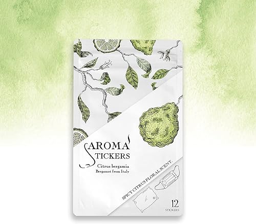 Miniatura 5 de AROMA STICKERS (Bergamota, paquete de 1  100 % natural de aceite esencial perfumado para máscara facial y almohada (12 calcomaníasunidad)  Parche de