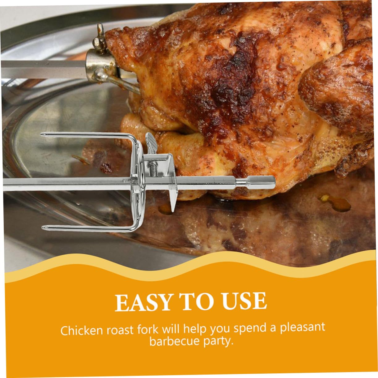 2 Impostati Forchette Rotanti in per Spiedo Elettrico Forchette Bbq Resistenti per Arrosto Tacchino e Pollo Utensili da Facili da Pulire per Friggitrice ad Aria e Elettrico