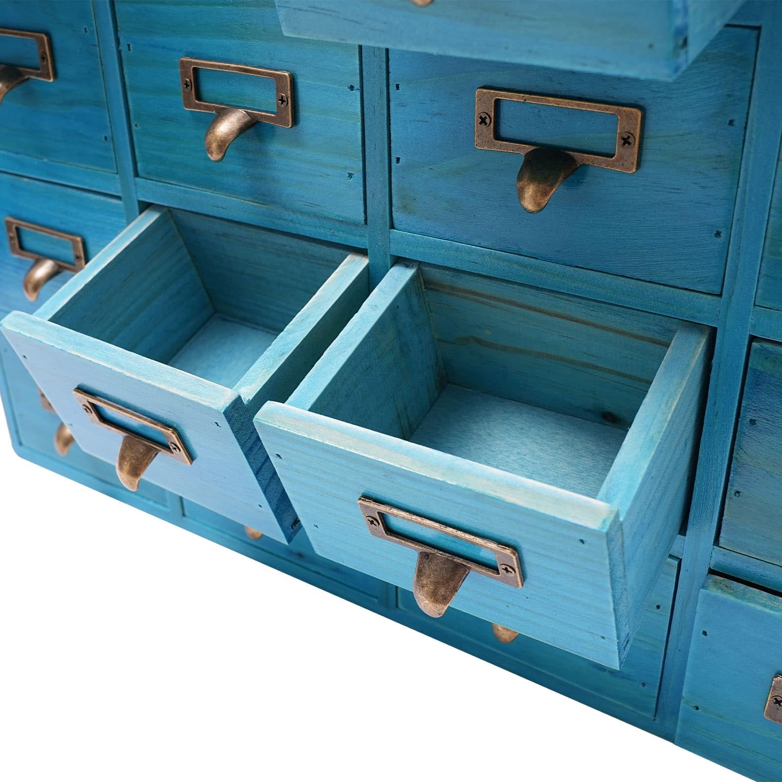 Armoire de Rangement Table à 16 Tiroirs, Organisateur de Bureau en Bois, Prêt à L'Emploi, Pour Fournitures de Bureau, Bijoux et Petites Articles Divers