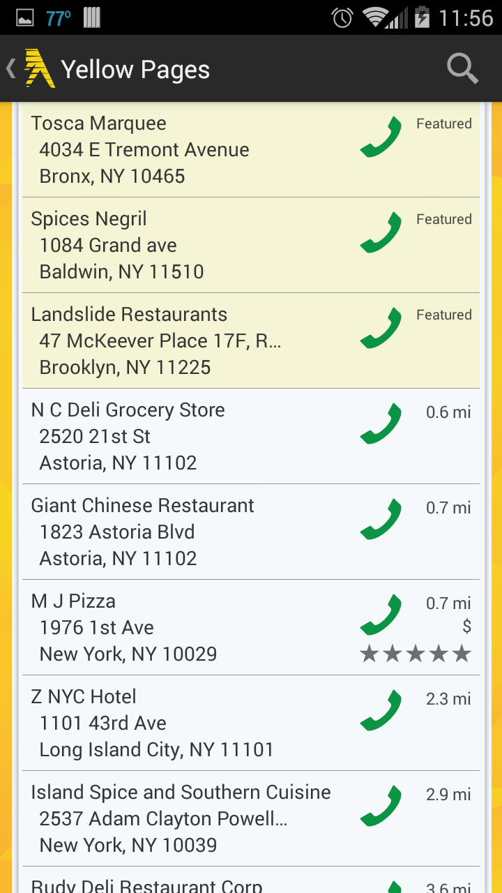 Yellow Pages App on Amazon Appstore