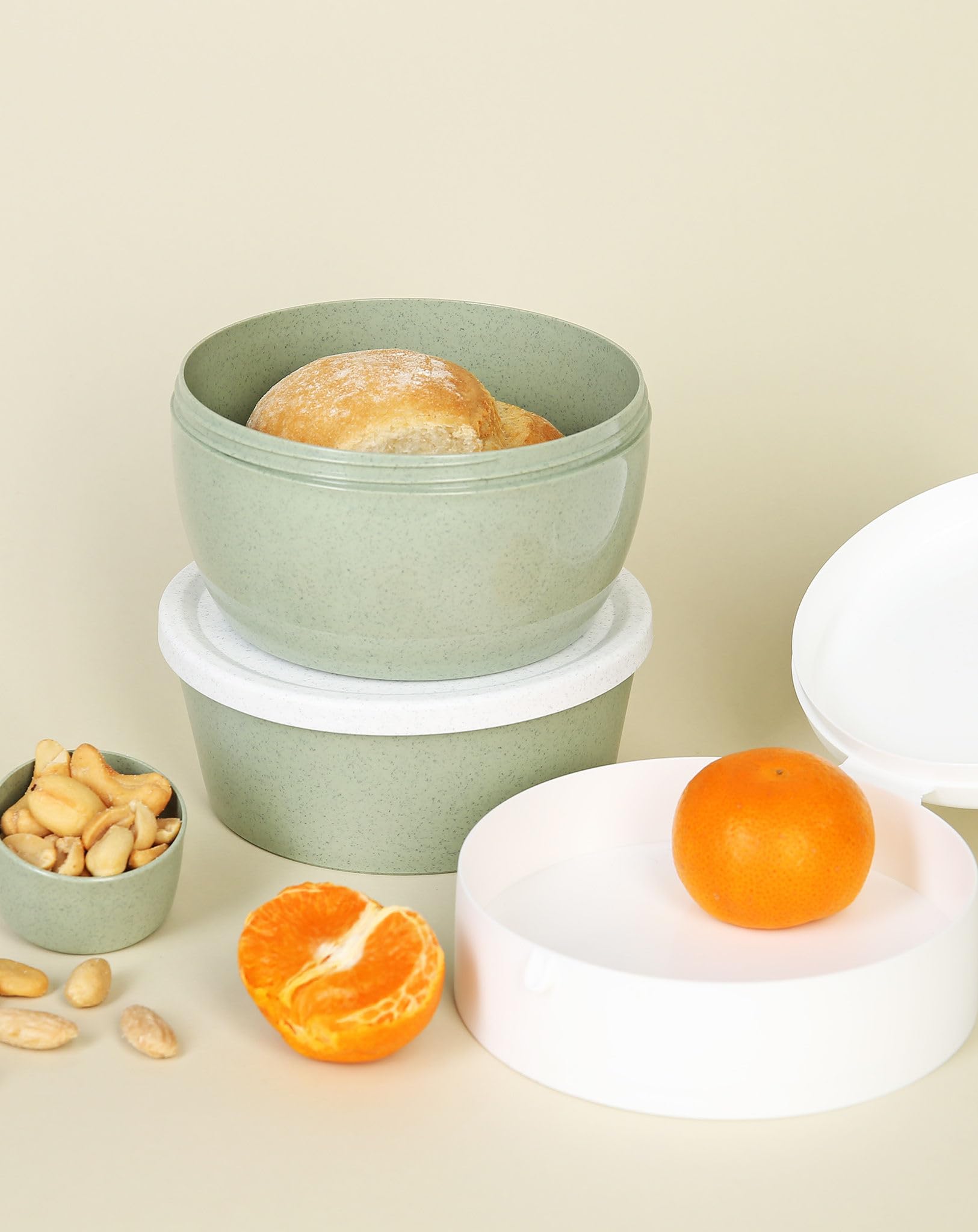 tausendkind Home & Go Lunchpot - 3-teiliges Lunchbox Set - Spülmaschinengeeignet - Aus Thermokunststoff & Recycelbar - Hergestellt in DE