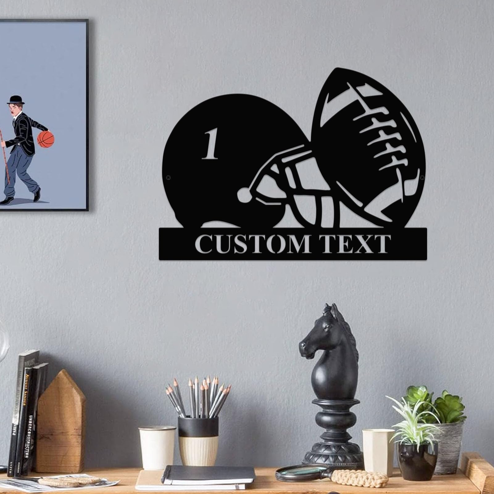 Toralab Custom Football Helmet Name Wall Decor Sign