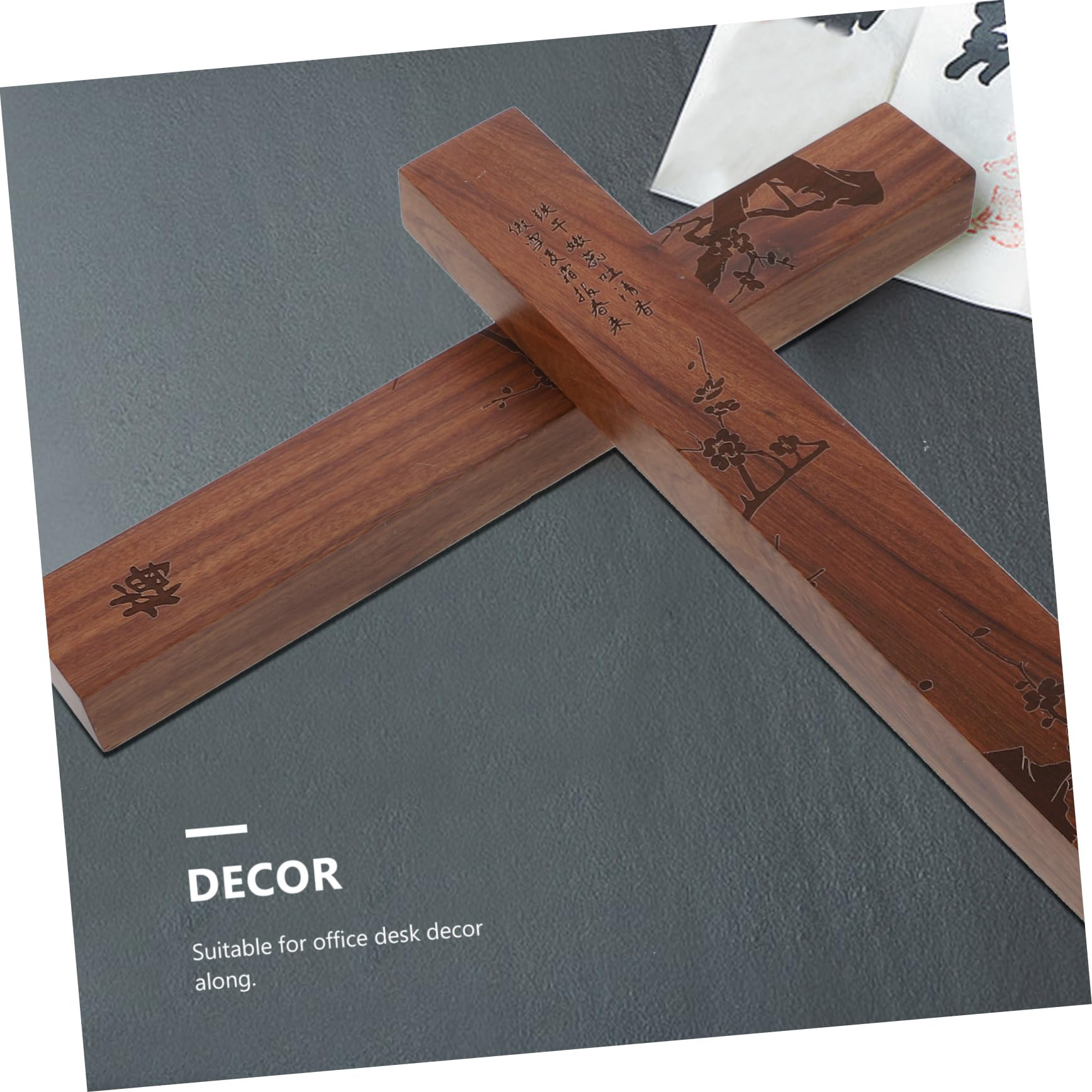 BESPORTBLE Fermacarte in Legno Con Design Unico Per Calligrafia 2 Pezzi Cancelleria in Legno Nero Per Ufficio