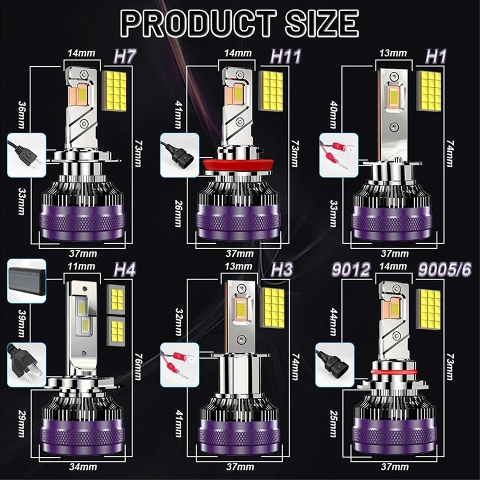 LED Oświetlenie pomocnicze Reflektor LED H4 H7 H11 | 6800000LM 6000W CANbus K5C K6C H1 H8 H3 H9 9005 9006 HB3 HB4 9012 HIR2(H11)