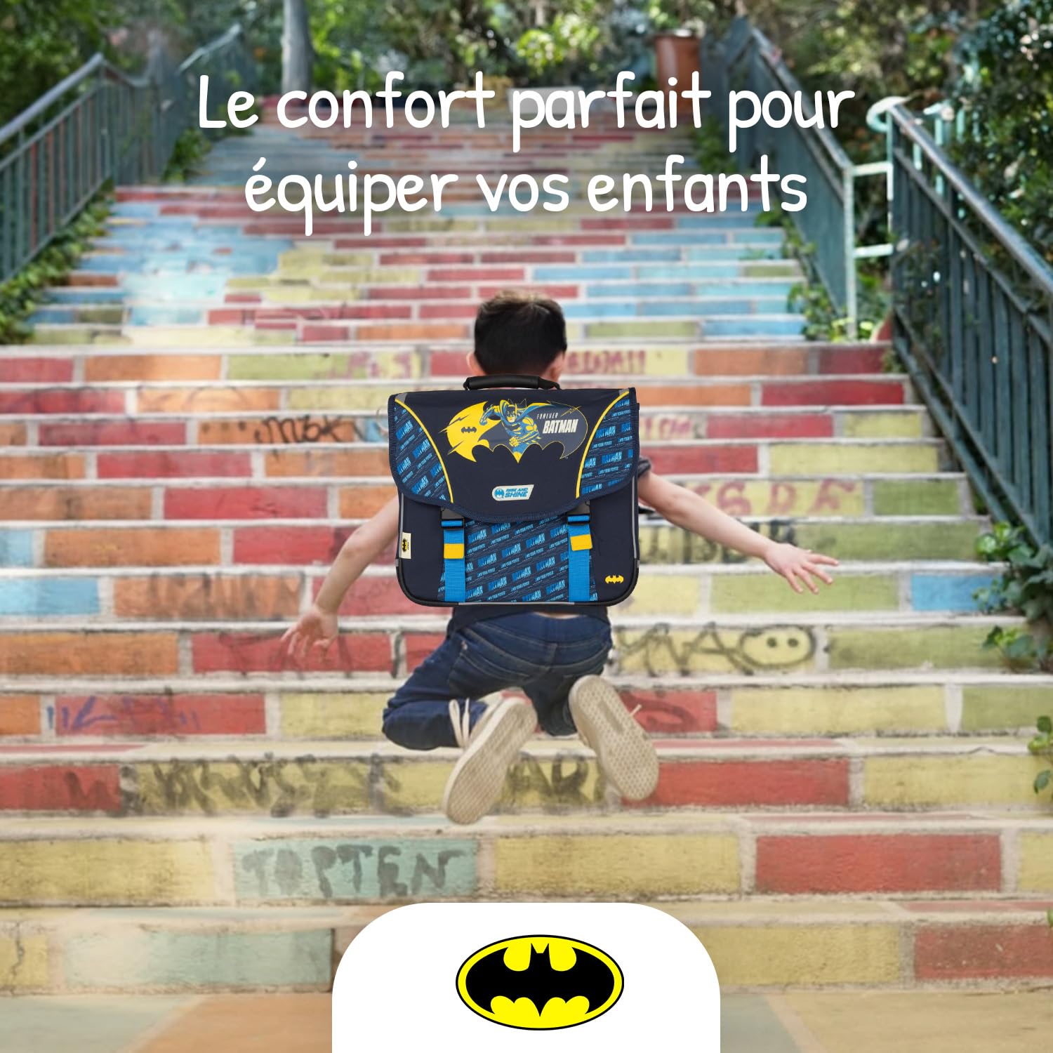 KID'ABORD Cartable scolaire 38 cm - Garçon - Bleu/Jaune - 2 compartiments