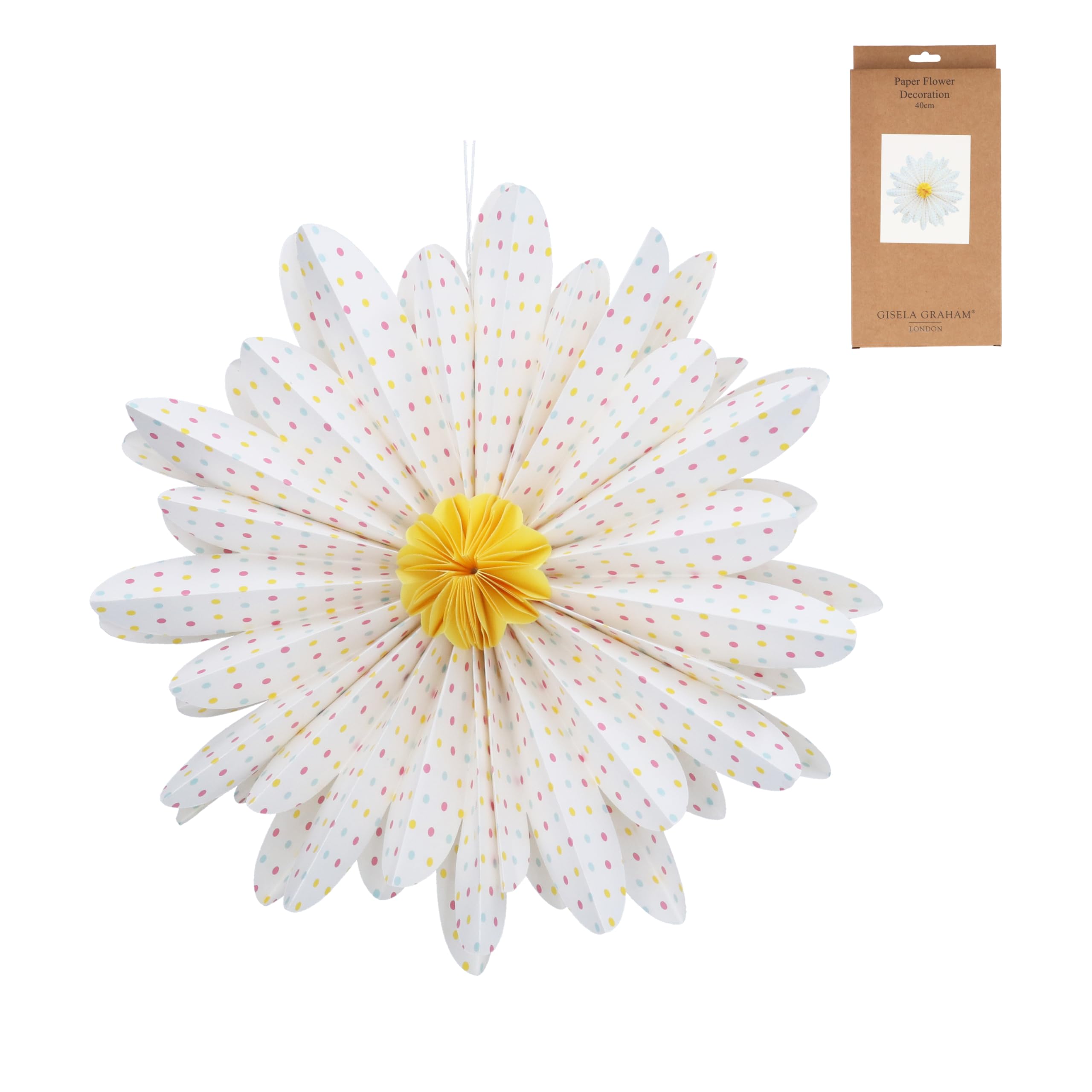 Gisela Graham White Paper Flower Hanging Decoration, 40cm