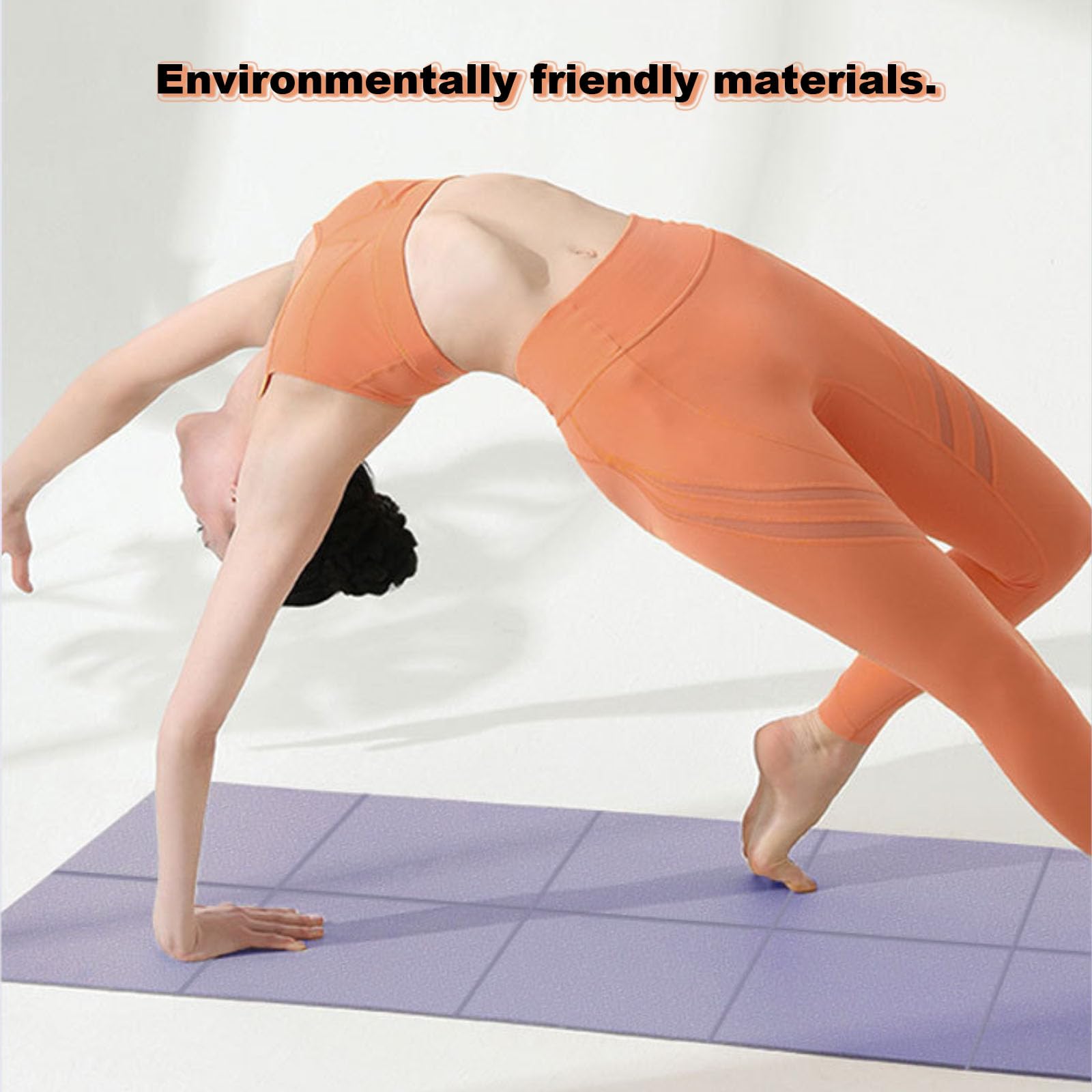 Tappetino per Pilates per Esercizi Antiscivolo, Tappetino per Yoga Portatile, Tappetino per Fitness ed Esercizi Pieghevole Leggero Antiscivolo Ecologico