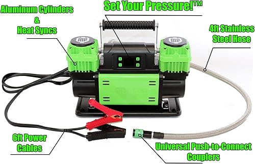 Miniatura 2 de TenSix PSI Pro 10.6 CFM 12V Compresor de aire portátil de doble cilindro para todo terreno  Tecnología PSI Pro Establece tu PSI y Walk Away