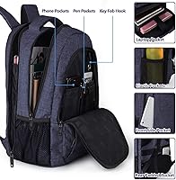 Vista 32 de MATEIN - Mochila empresarial para laptop de 15.6 pulgadas, mochila de viaje con puerto de carga USB, resistente al agua, para trabajo, universidad