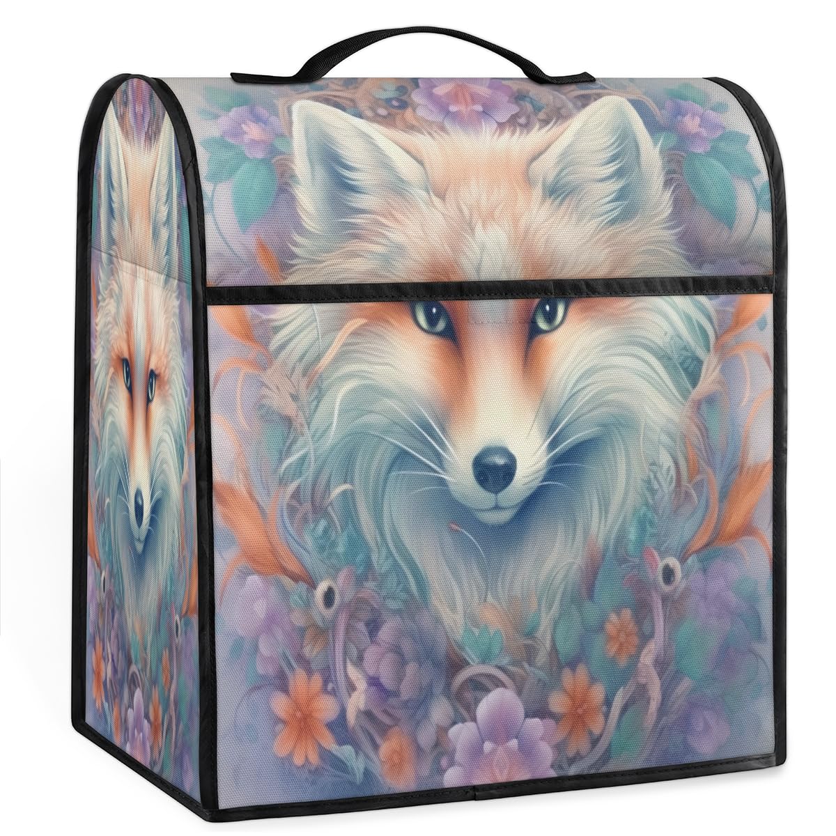 Coffee Maker Cover Cute Fox Animal Kitchen Appliance Covers Small Appliance Covers Blender Cover Juicer Cover Dust Covers for Kitchen Appliances with Top Handle and Pockets,Washable,B175