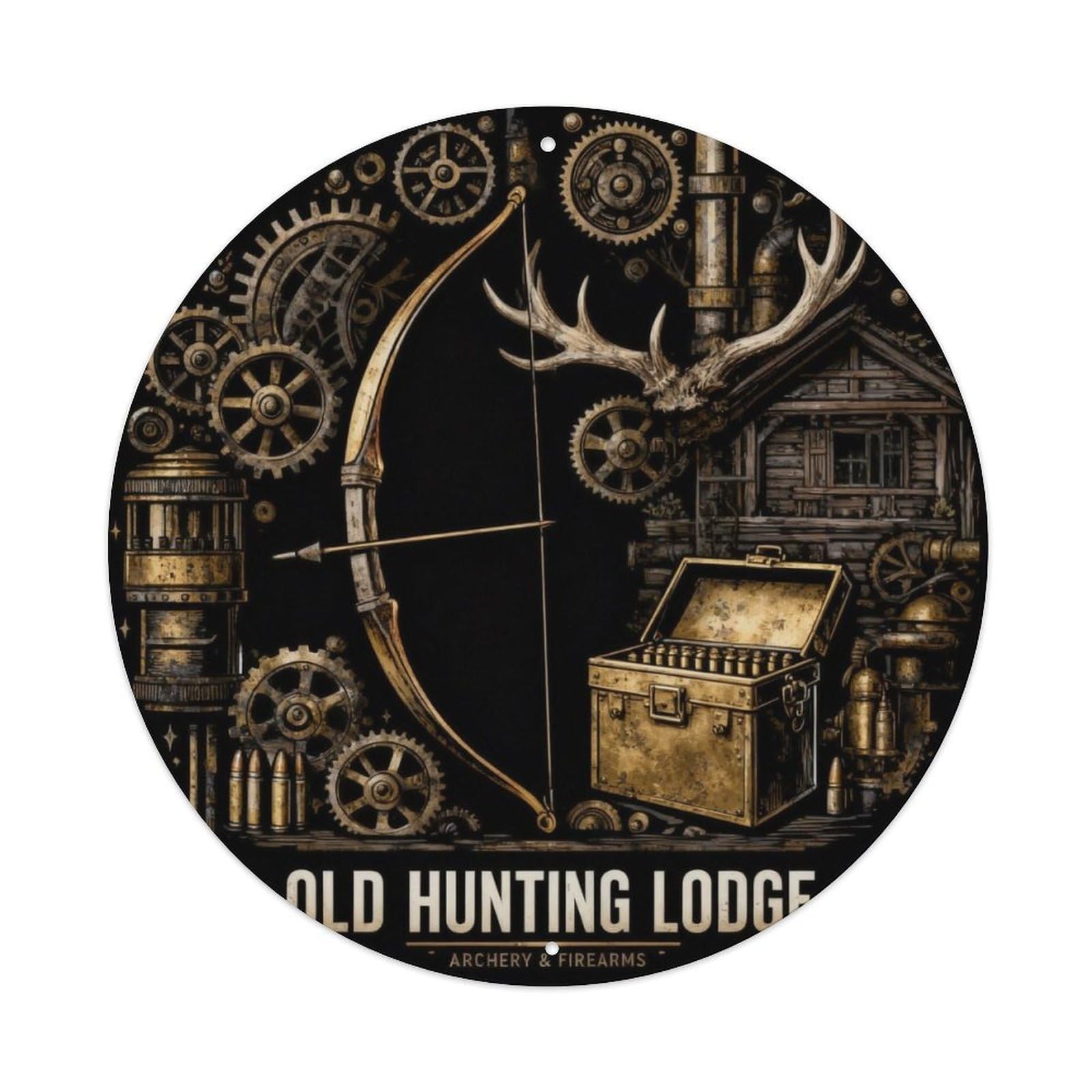OLD HUNTING LODGE Metal Tin Sign Plaque