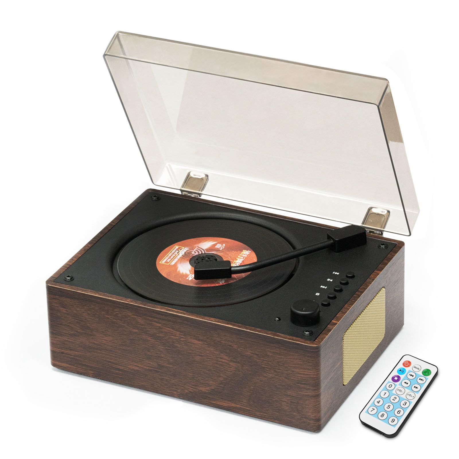 Portable CD Players for Home Retro: Hi-Fi Bluetooth Music Speaker Built-in Battery Remote Control Support AUX/USB BGM Player for Home Décor Gifts for Retro Enthusiasts