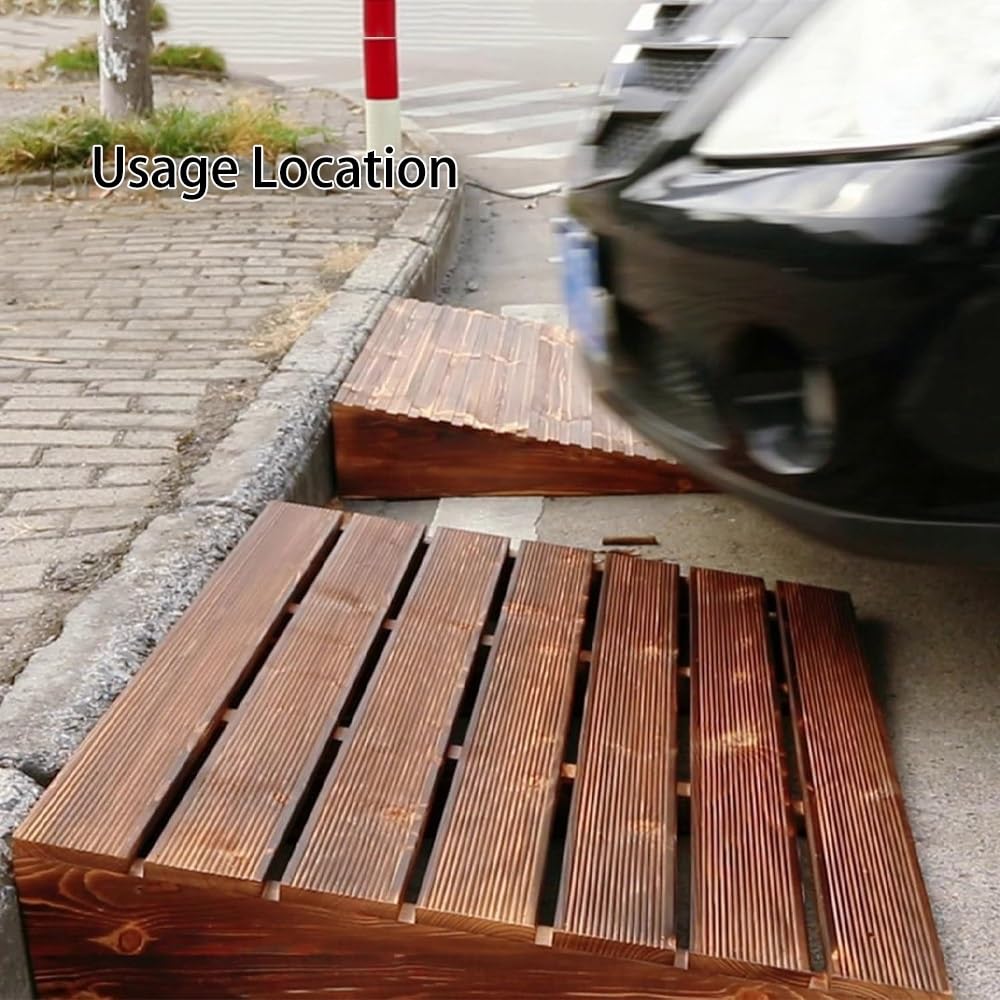 Rampa De Madera para Umbral 60x70x20cm, Antideslizante para Entrada De Vehículos, Portátil Y Móvil Rampas De Carga para Escalones De Casa(30x30x8cm(12x12x3.1in))