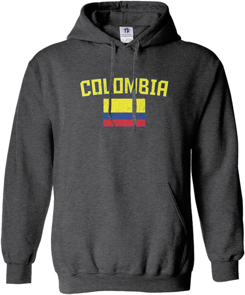 Threadrock Men's Colombia Flag Hoodie Sweatshirt