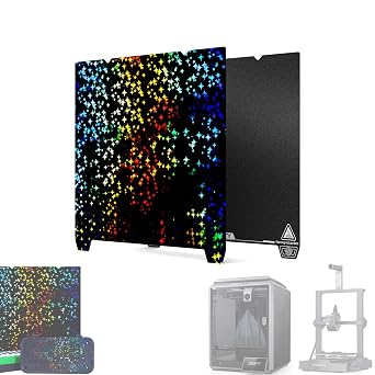 Creality Double-sided Printing Stars Platform 235*235mm Glossy PET + Coated PEI, Without soft magnetic sticker, 3D Printer Platform for K1/Ender-3 V3/SE/KE/S1/3 S1Pro/3/3 Pro/3S/3V2/5/5S/5Pro